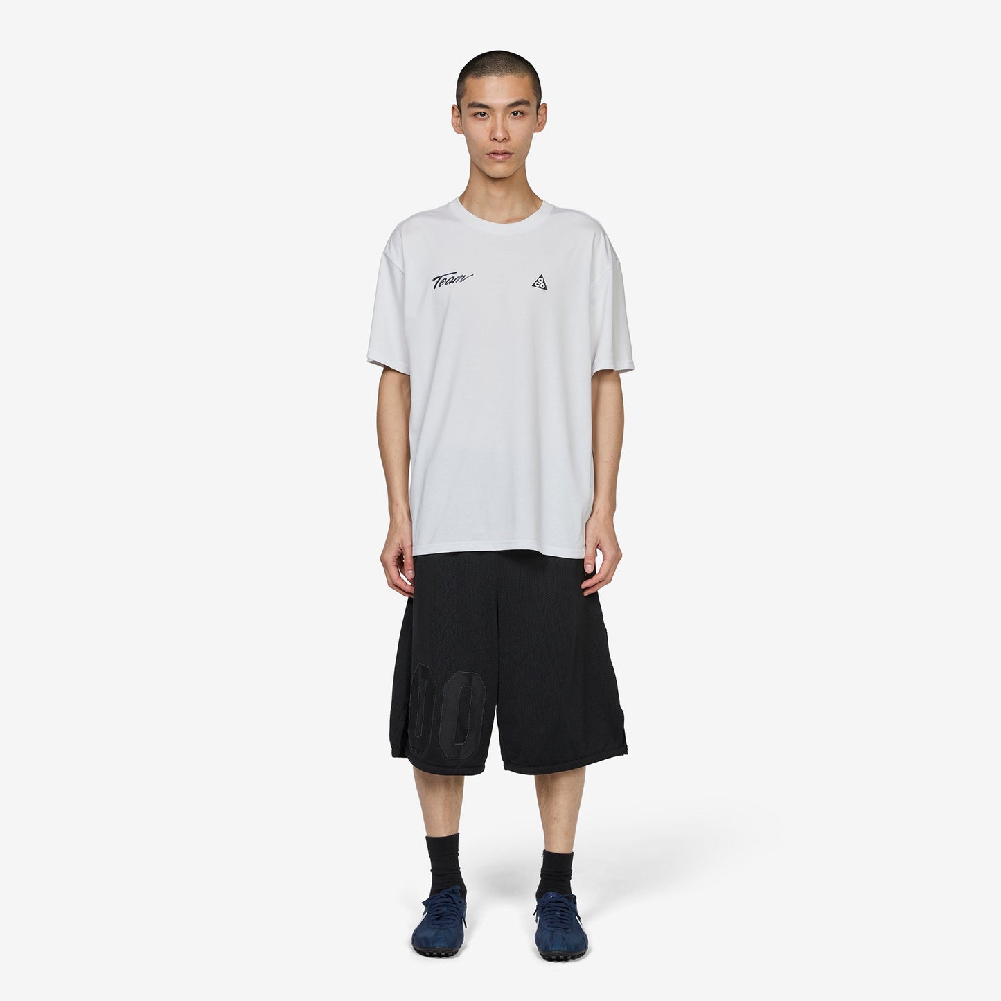 Logo Mesh Shorts Black | Ice Silver