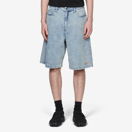 'Your Message Here' Indigo Denim Shorts Blue Denim | Black | Safety Orange