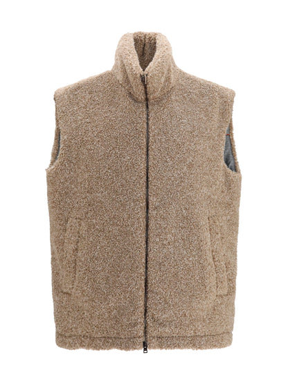 Herno Quilted Polyester Vest — Beige