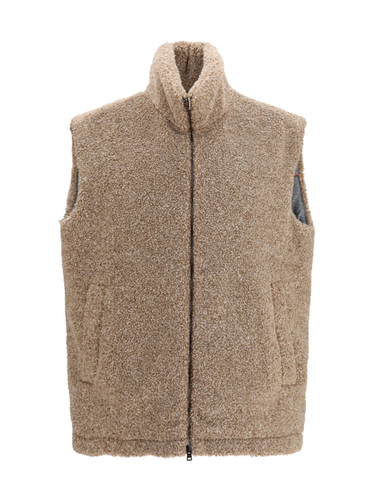 Herno Quilted Polyester Vest — Beige