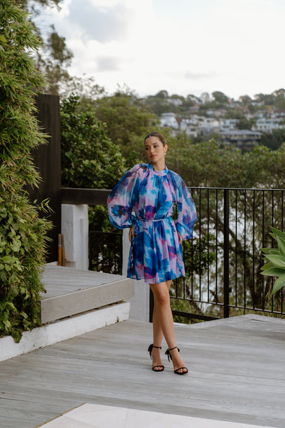 Elsie Mini Shift Dress with Waist Tie