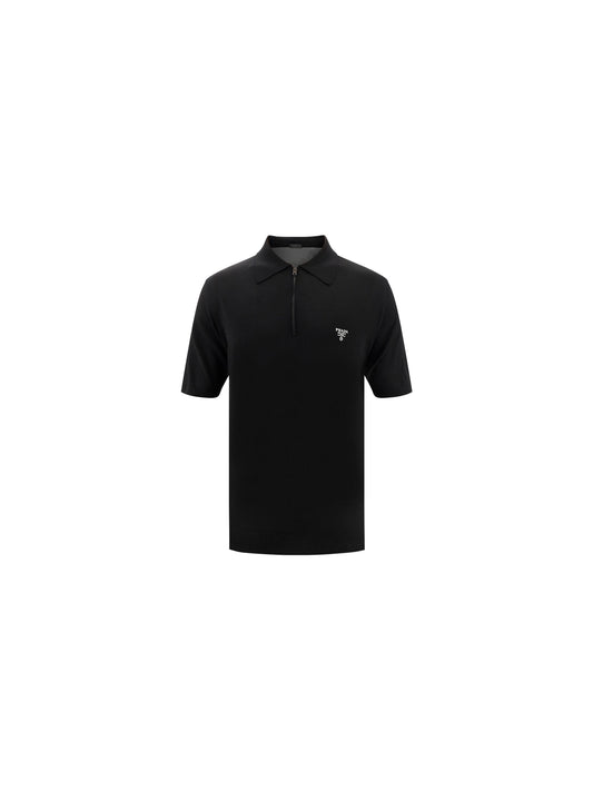 Prada Virgin Wool Polo Shirt — Black