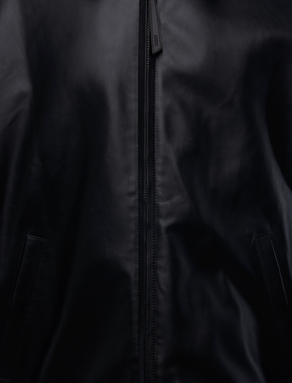LEATHER ZIP-UP JACKET
