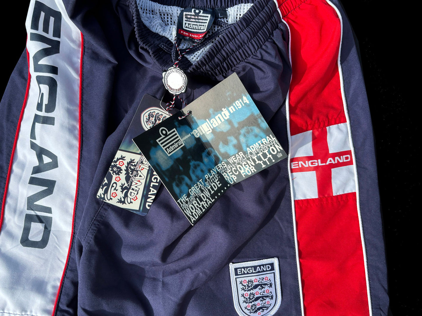 England Soccer World Cup Shorts Nylon Lined New