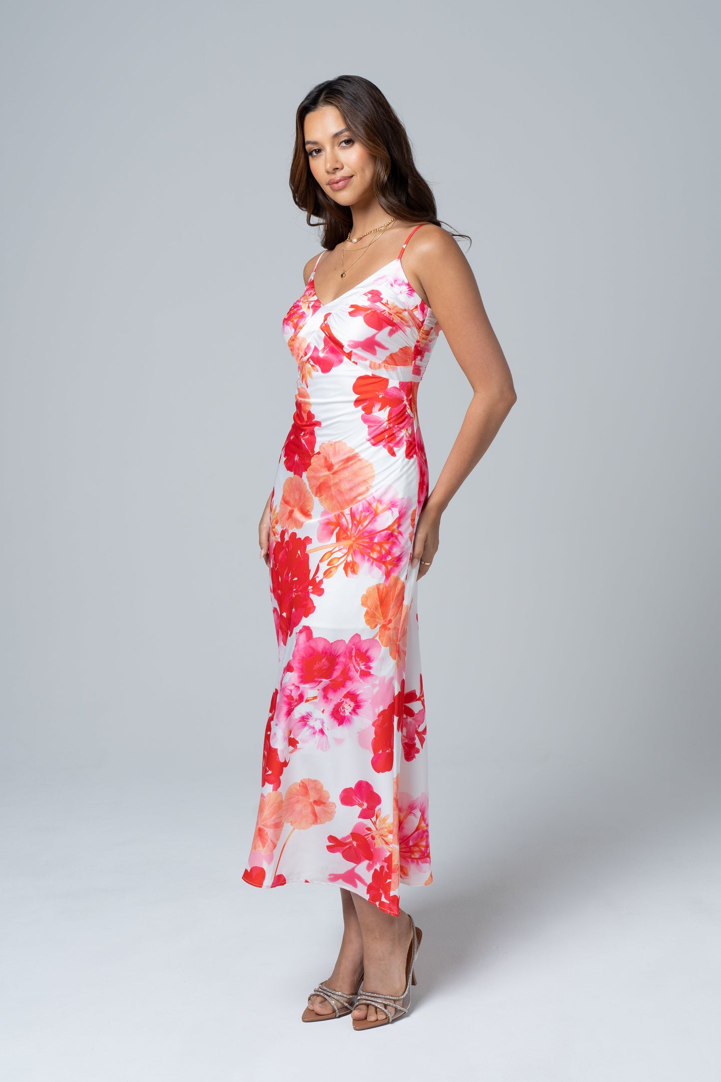 Luna Classic Satin Midi Dress