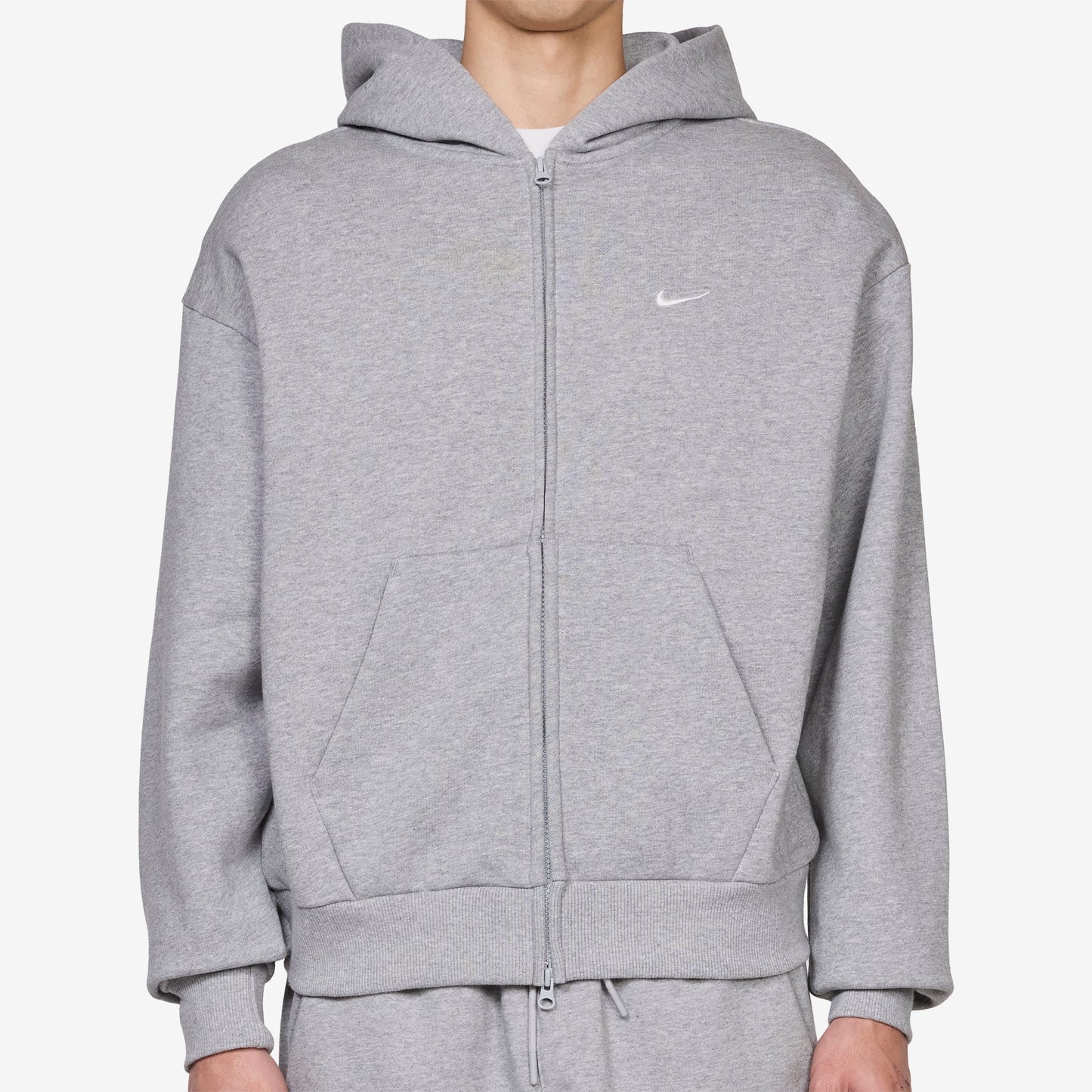 Solo Swoosh Full-Zip Hoodie Dark Grey Heather | Sail
