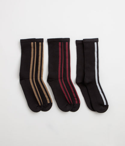Adidas Frontside Socks (3 Pack) - Black / White / Black / Shadow Red