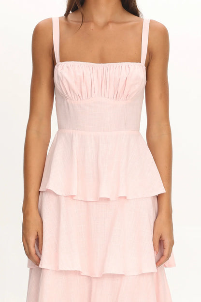 Provence Bloom Tiered Maxi Dress Rosewater