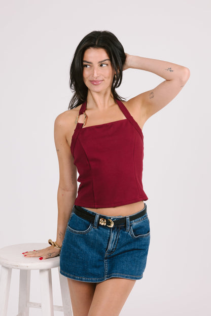 Inez Top in Burgundy