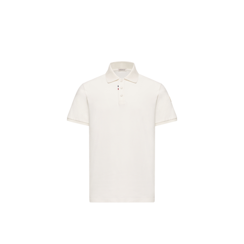 Moncler Short-Sleeve Cotton Piqué Polo — White