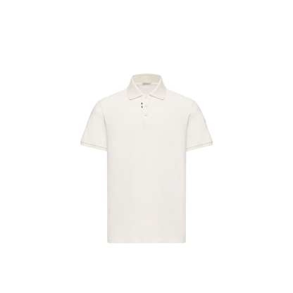Moncler Short-Sleeve Cotton Piqué Polo — White