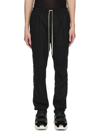 Rick Owens Drawstring Wool Trousers — Black