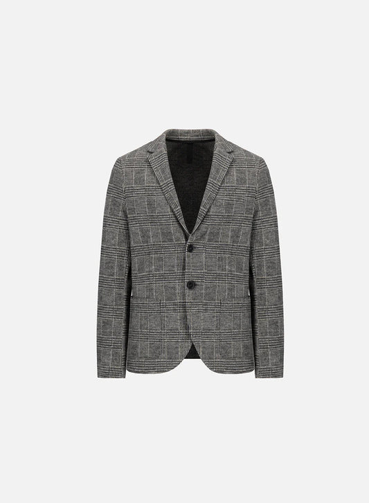 Harris Wharf Prince of Wales Check Wool Blazer — Gray