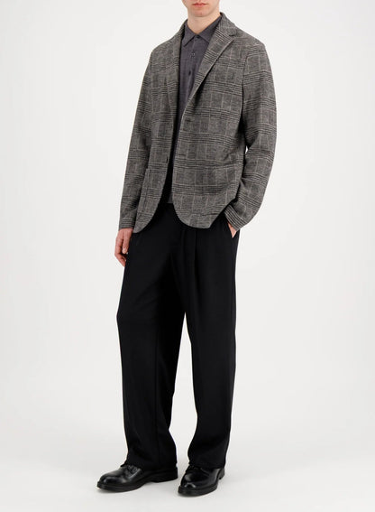 Harris Wharf Prince of Wales Check Wool Blazer — Gray