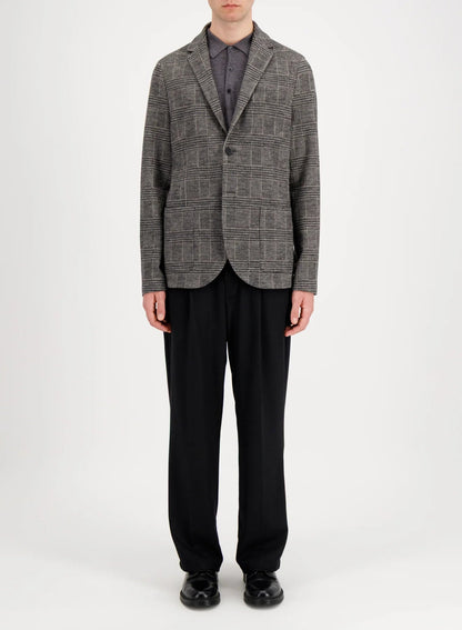 Harris Wharf Prince of Wales Check Wool Blazer — Gray