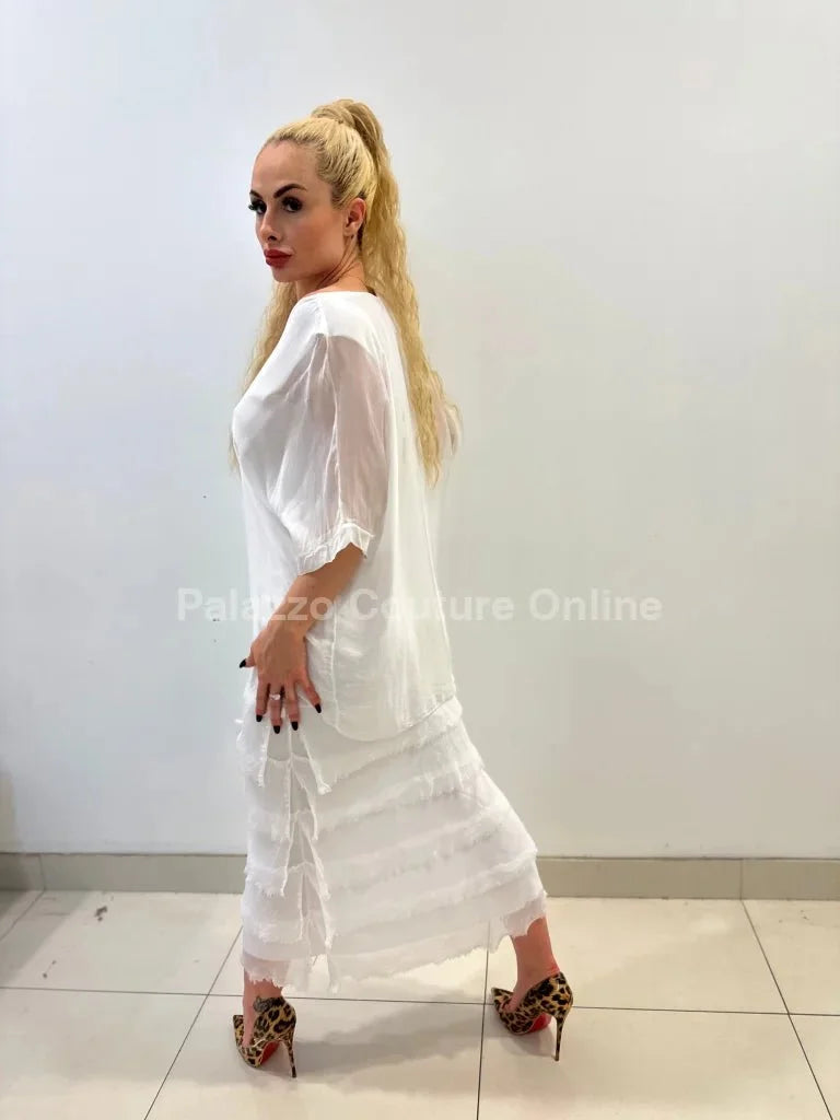Bellissima Donna Italian Maxi Dress (White)