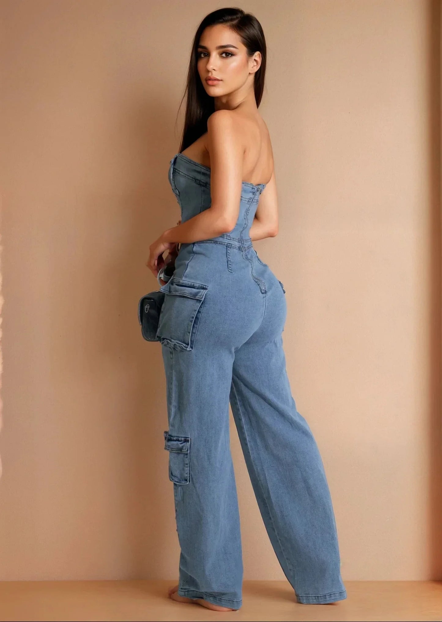 Buckle Up Strapless Jumpsuit