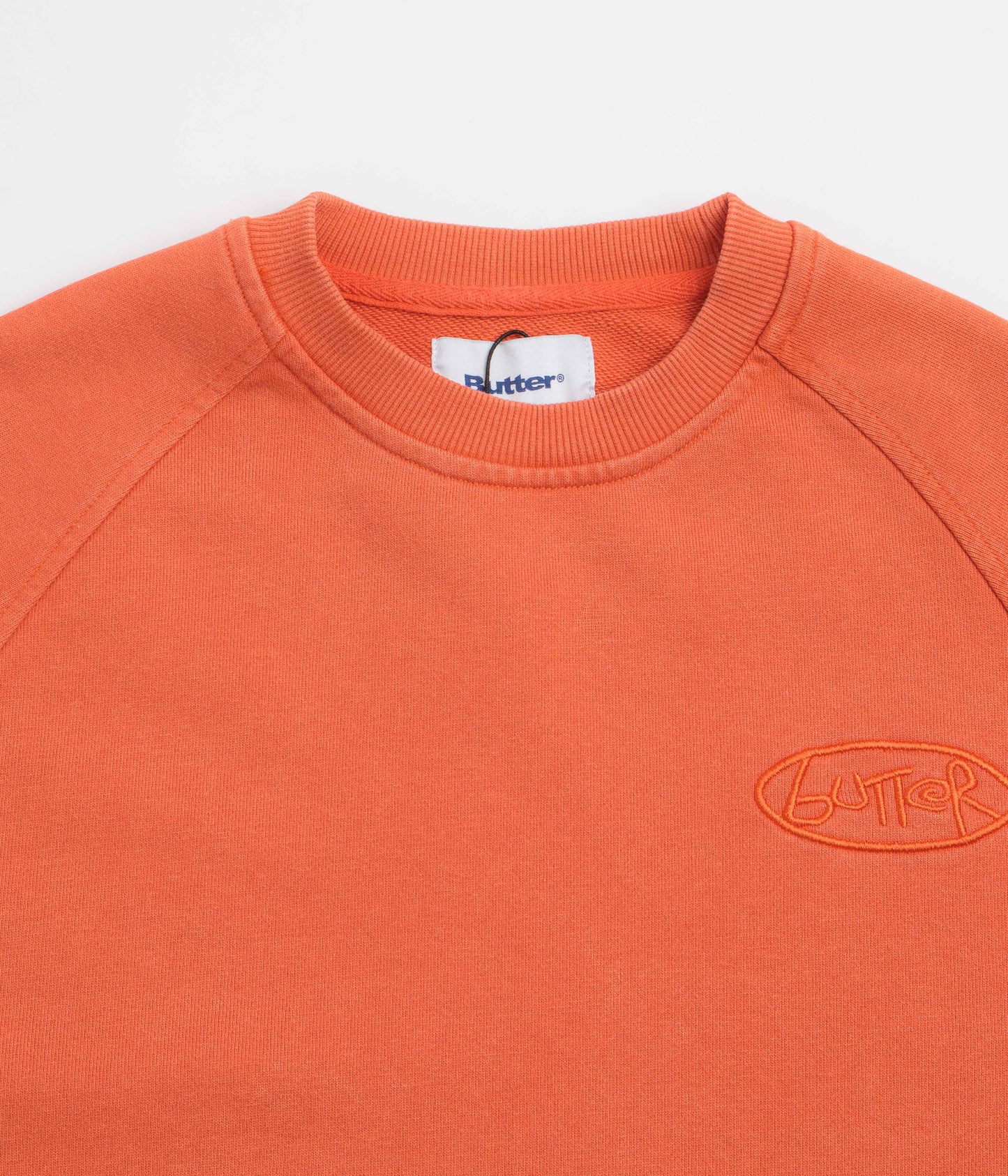 Butter Goods Scrubbed Crewneck Sweatshirt - Tangerine