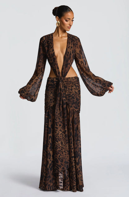 Andrina Maxi Dress - Leopard Print