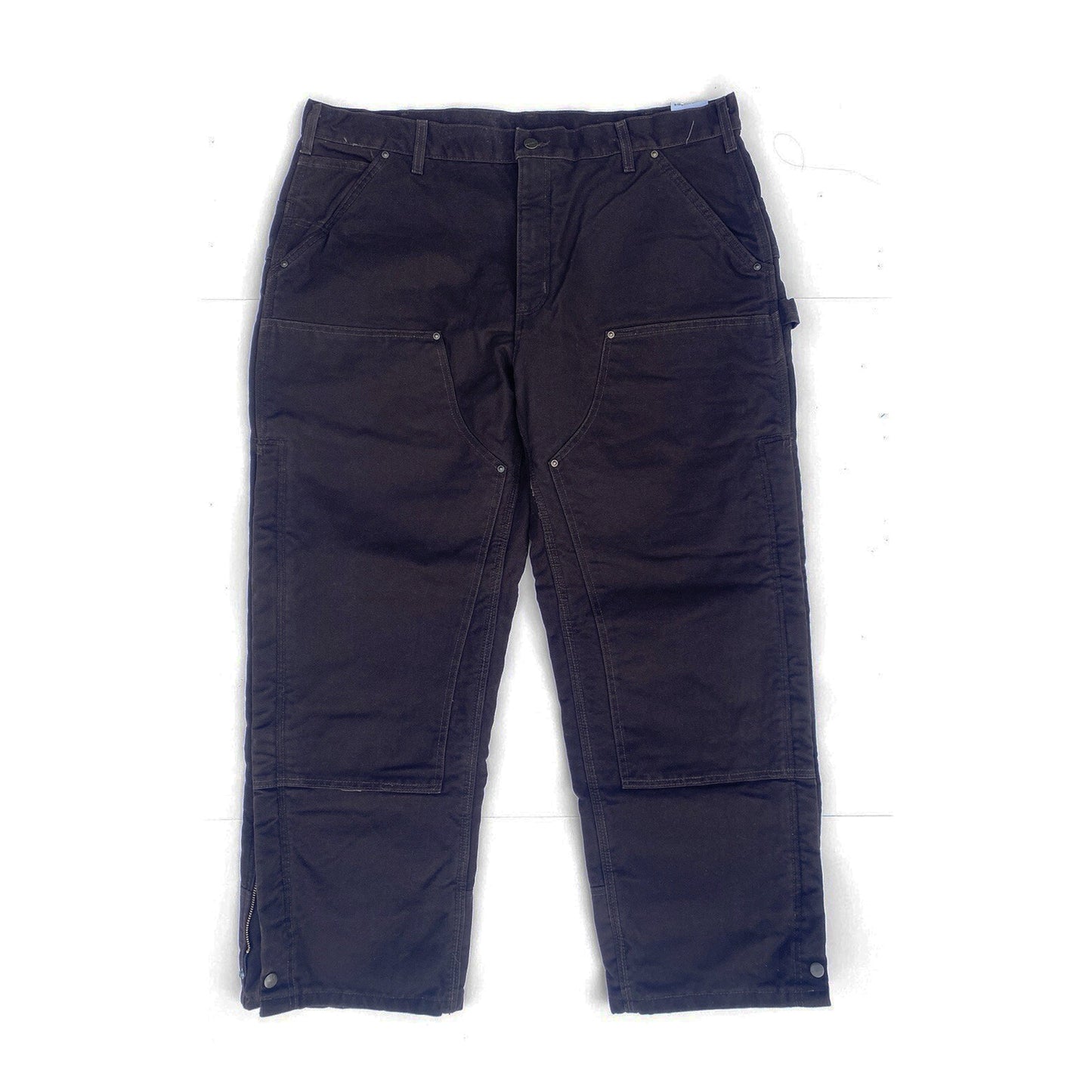 Carhartt Double Front Quilt Lined Sandstone Waist Overall Zip Pants NEW