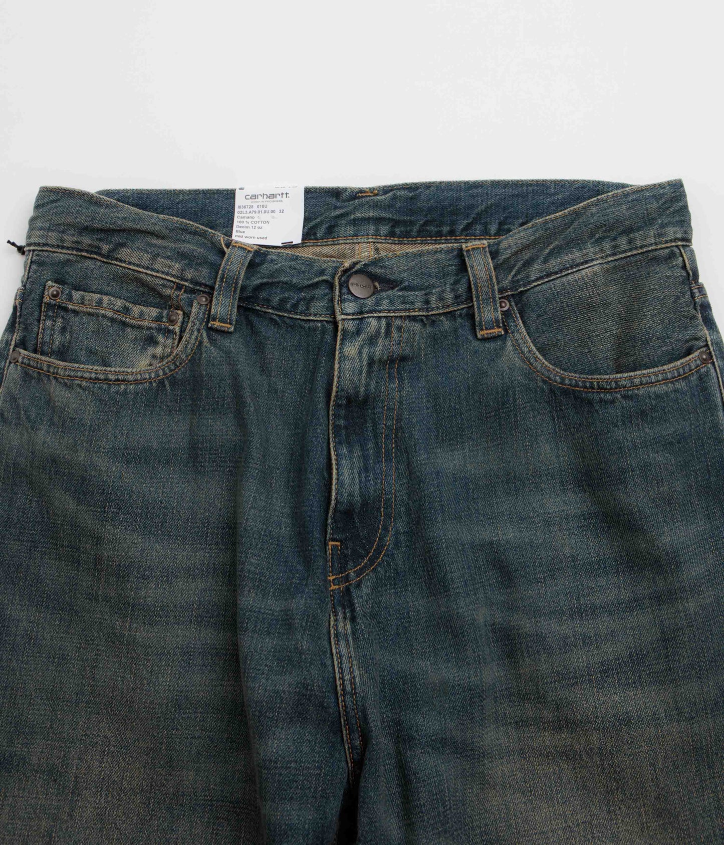 Carhartt Aaron Pants - Blue Mid Worn Used