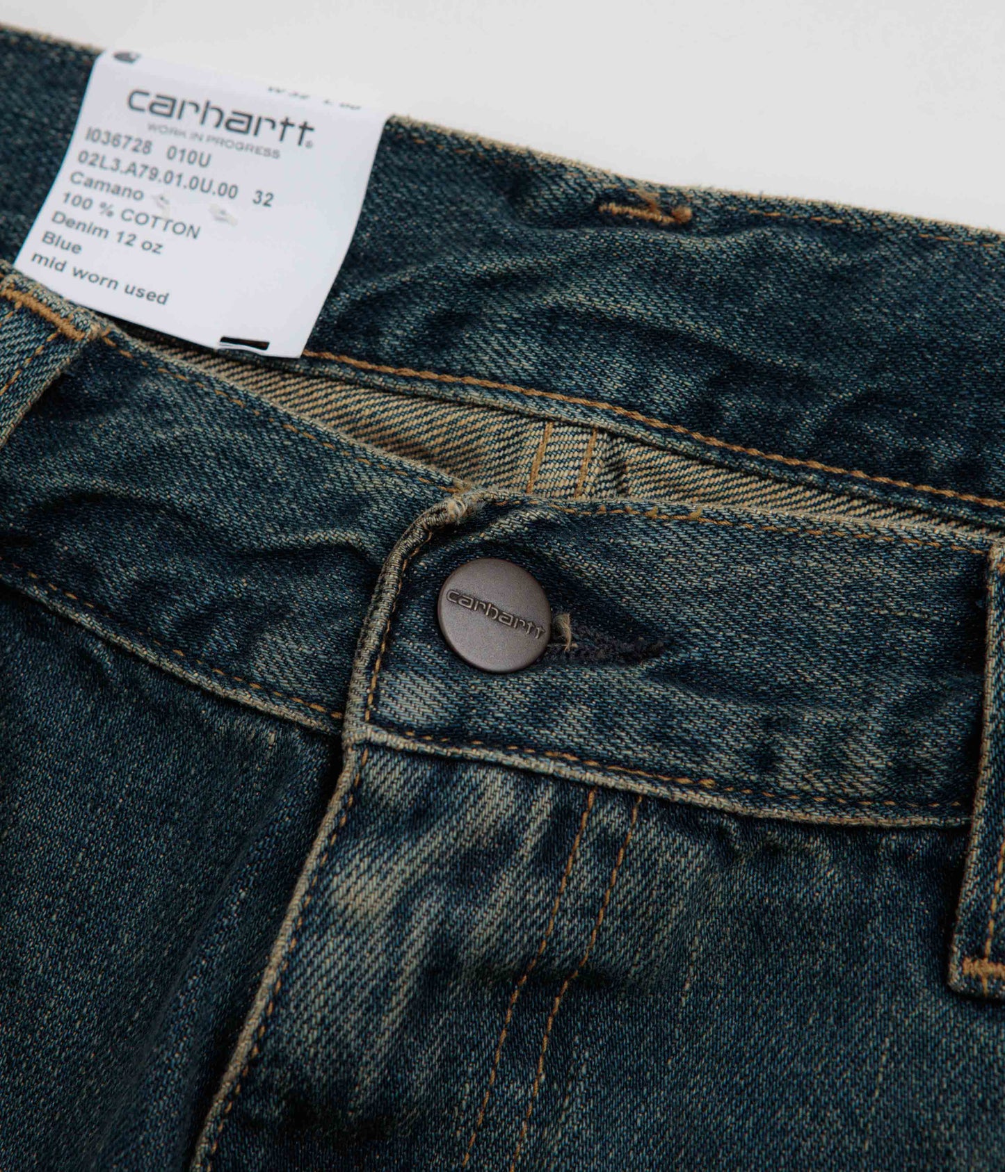 Carhartt Aaron Pants - Blue Mid Worn Used