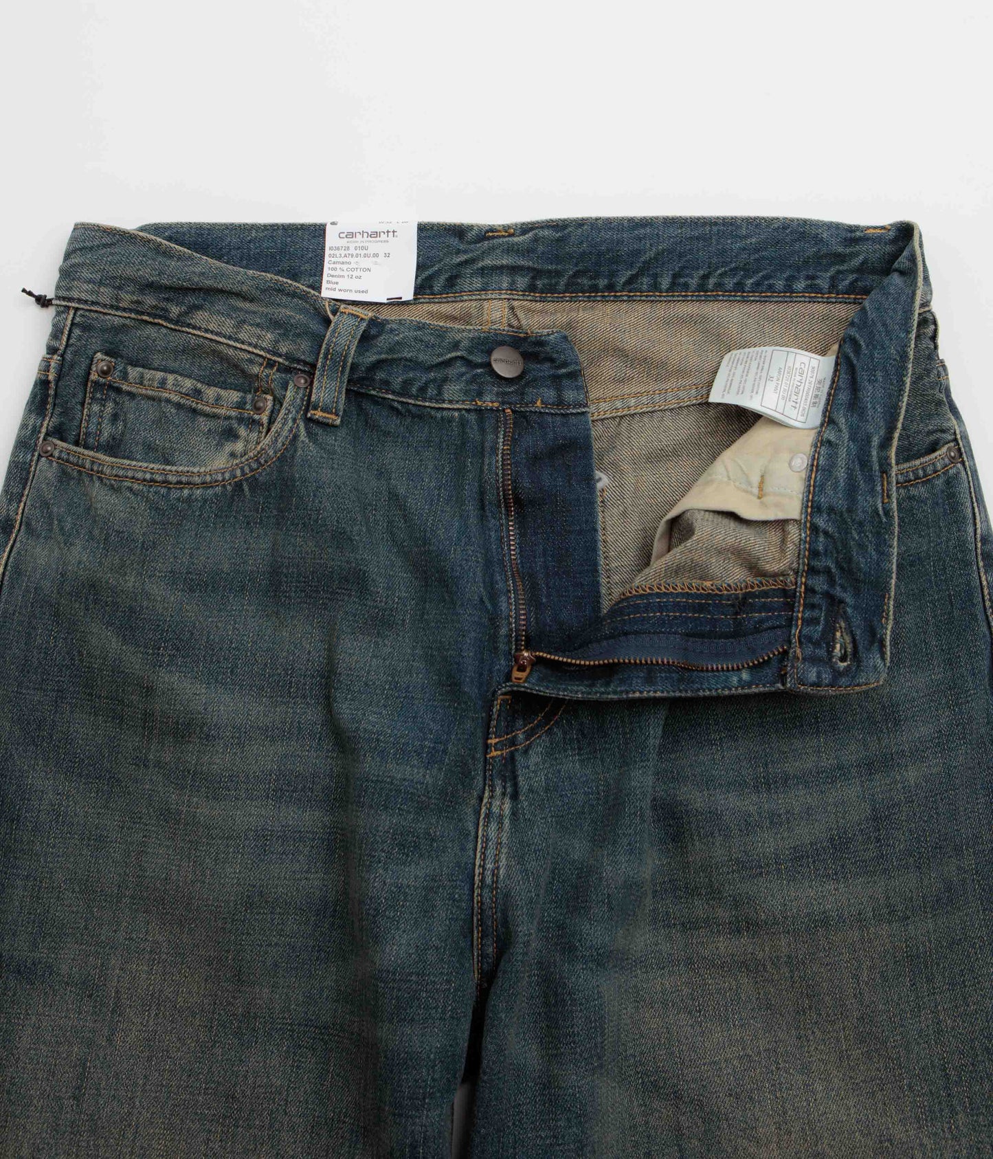 Carhartt Aaron Pants - Blue Mid Worn Used