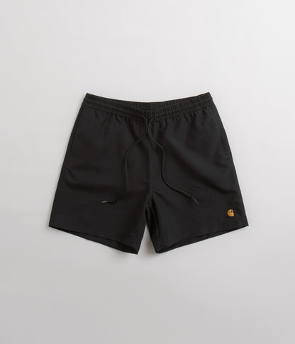 Carhartt Chase Swim Trunks - Black / Gold / Black