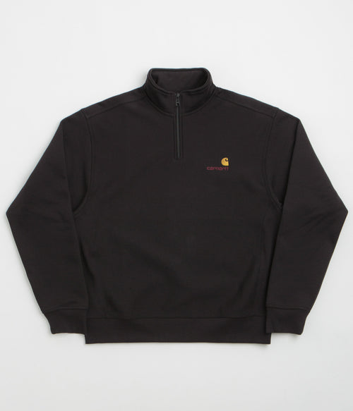 Carhartt Half Zip American Script Sweatshirt - Black