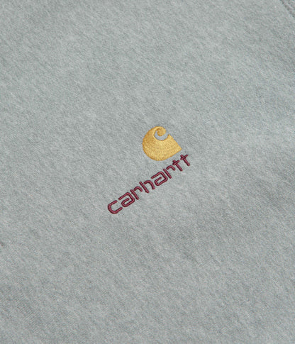 Carhartt Half Zip American Script Sweatshirt - Grey Heather
