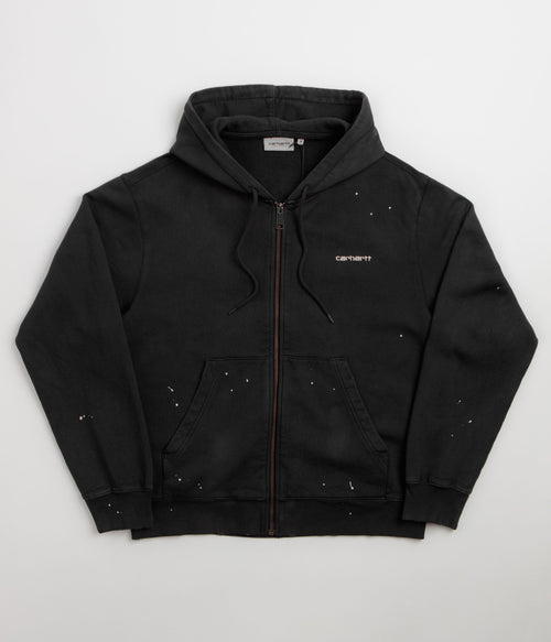 Carhartt Hooded Painter Jacket - Black Destroy Wash / Splatter