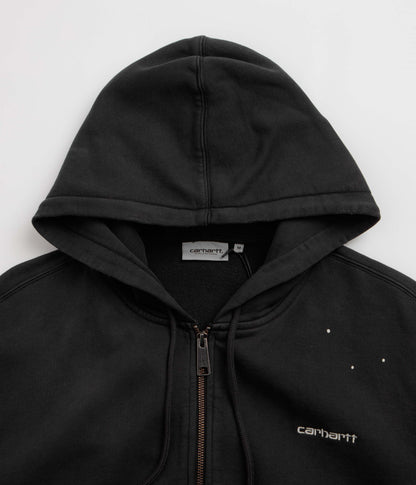 Carhartt Hooded Painter Jacket - Black Destroy Wash / Splatter