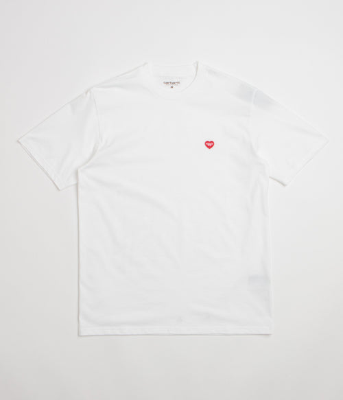 Carhartt Small Heart T-Shirt - White / Red