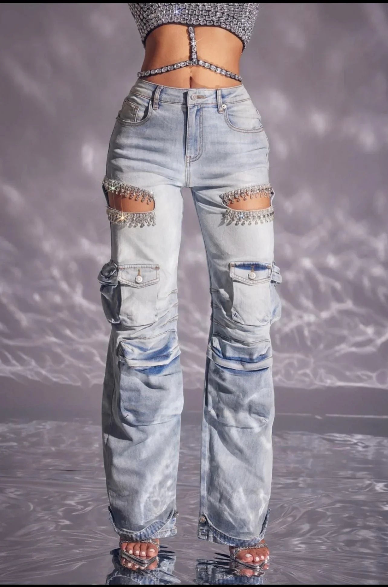 Casual Glam Denim wide Leg Jeans
