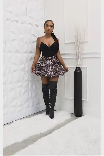On The Prowl Mini Skirt - Leopard Print