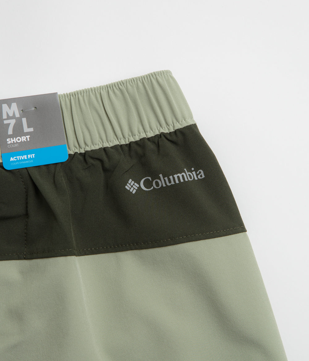 Columbia Hike Color Block Shorts - Safari / Greenscape