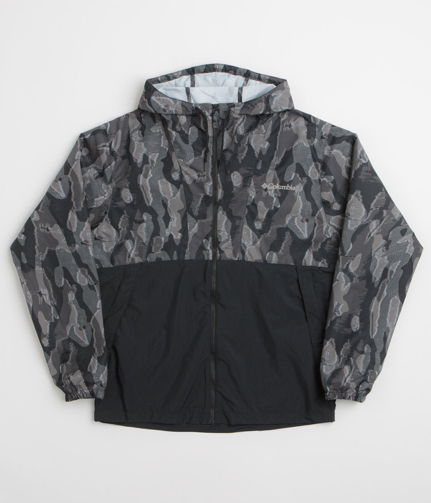 Columbia Spire Valley Printed Windbreaker Jacket - Black Treebark / Black