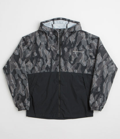 Columbia Spire Valley Printed Windbreaker Jacket - Black Treebark / Black