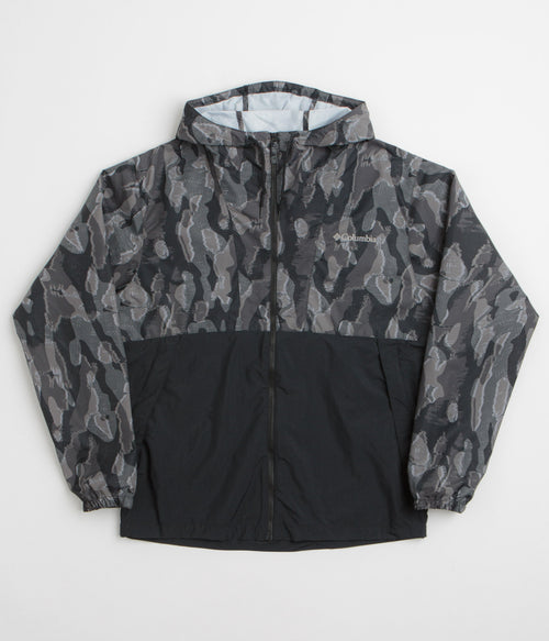 Columbia Spire Valley Printed Windbreaker Jacket - Black Treebark / Black