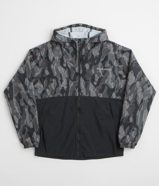 Columbia Spire Valley Printed Windbreaker Jacket - Black Treebark / Black