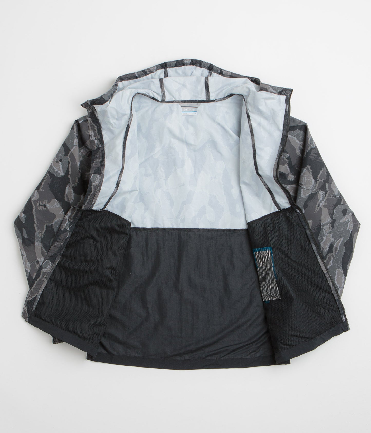 Columbia Spire Valley Printed Windbreaker Jacket - Black Treebark / Black