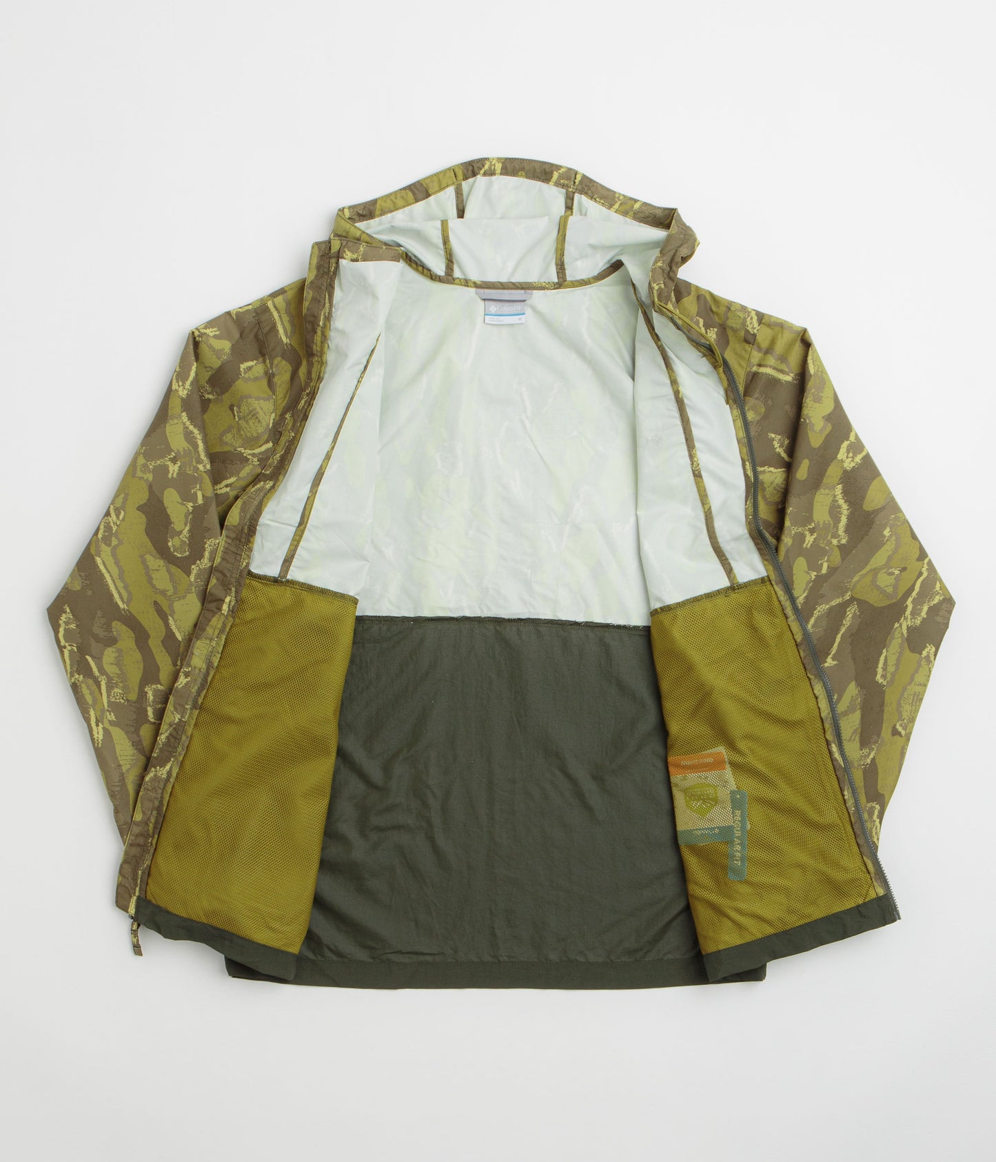 Columbia Spire Valley Printed Windbreaker Jacket - Mossy Green Treebark / Greenscape