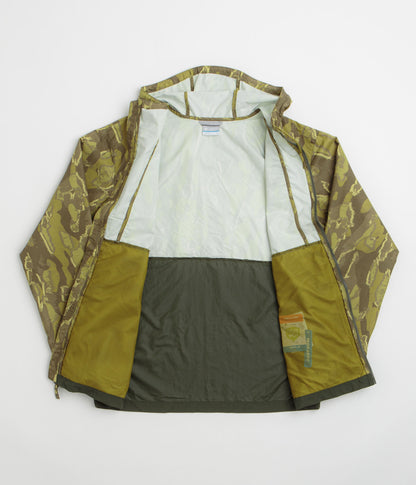 Columbia Spire Valley Printed Windbreaker Jacket - Mossy Green Treebark / Greenscape