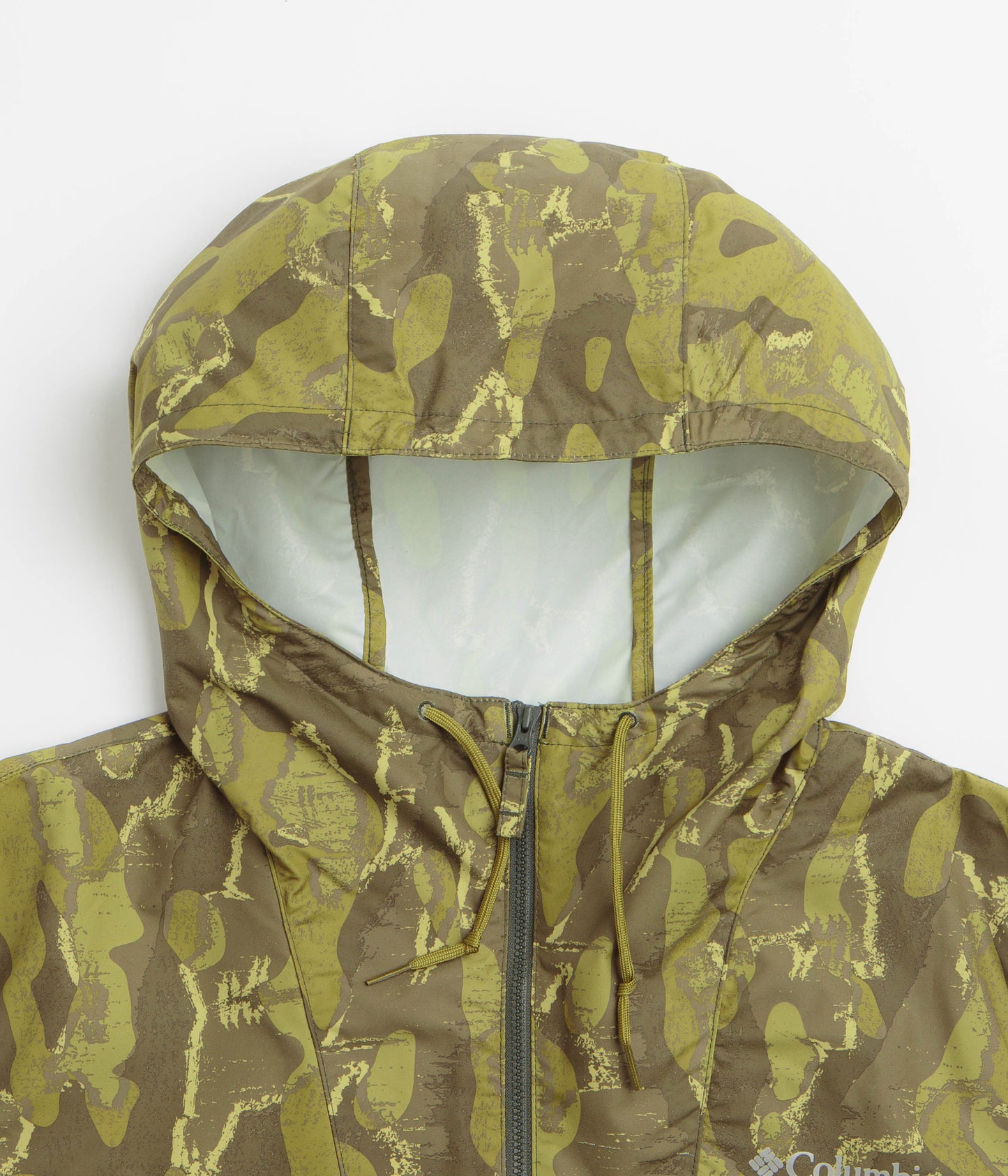 Columbia Spire Valley Printed Windbreaker Jacket - Mossy Green Treebark / Greenscape