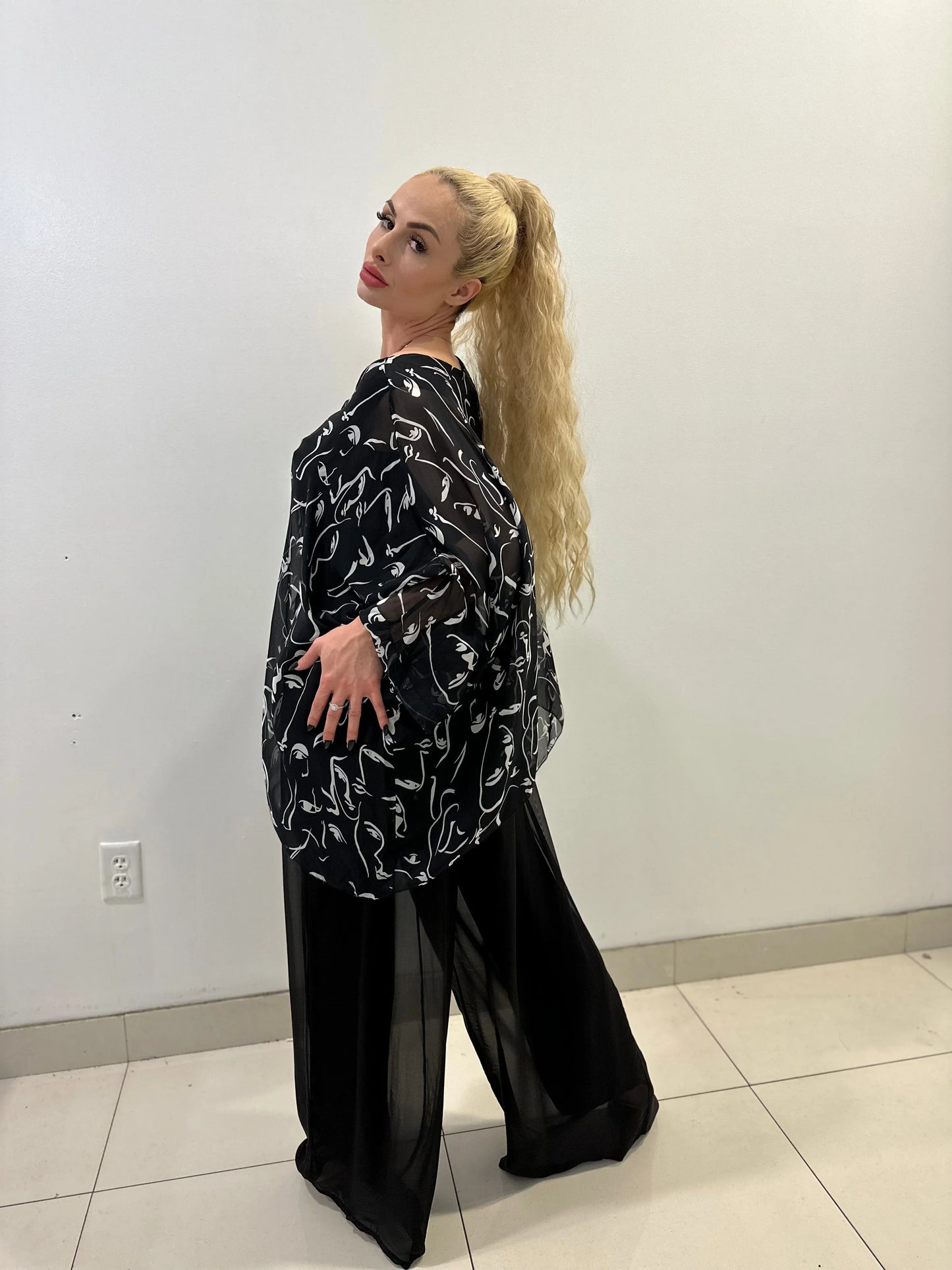 Comodo silky Palazzo Pants (Black)