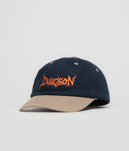 Dungeon Scrawl Logo Brushed Canvas Cap - Navy Taupe /  Orange