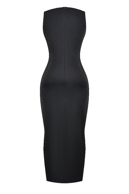 black maxi dress