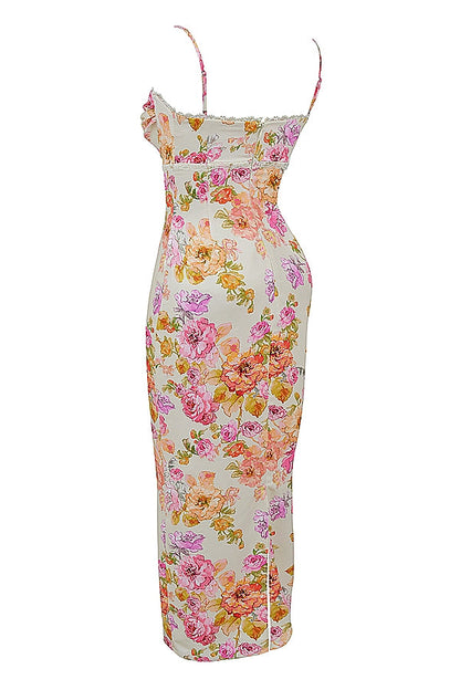 ivory floral maxi dress