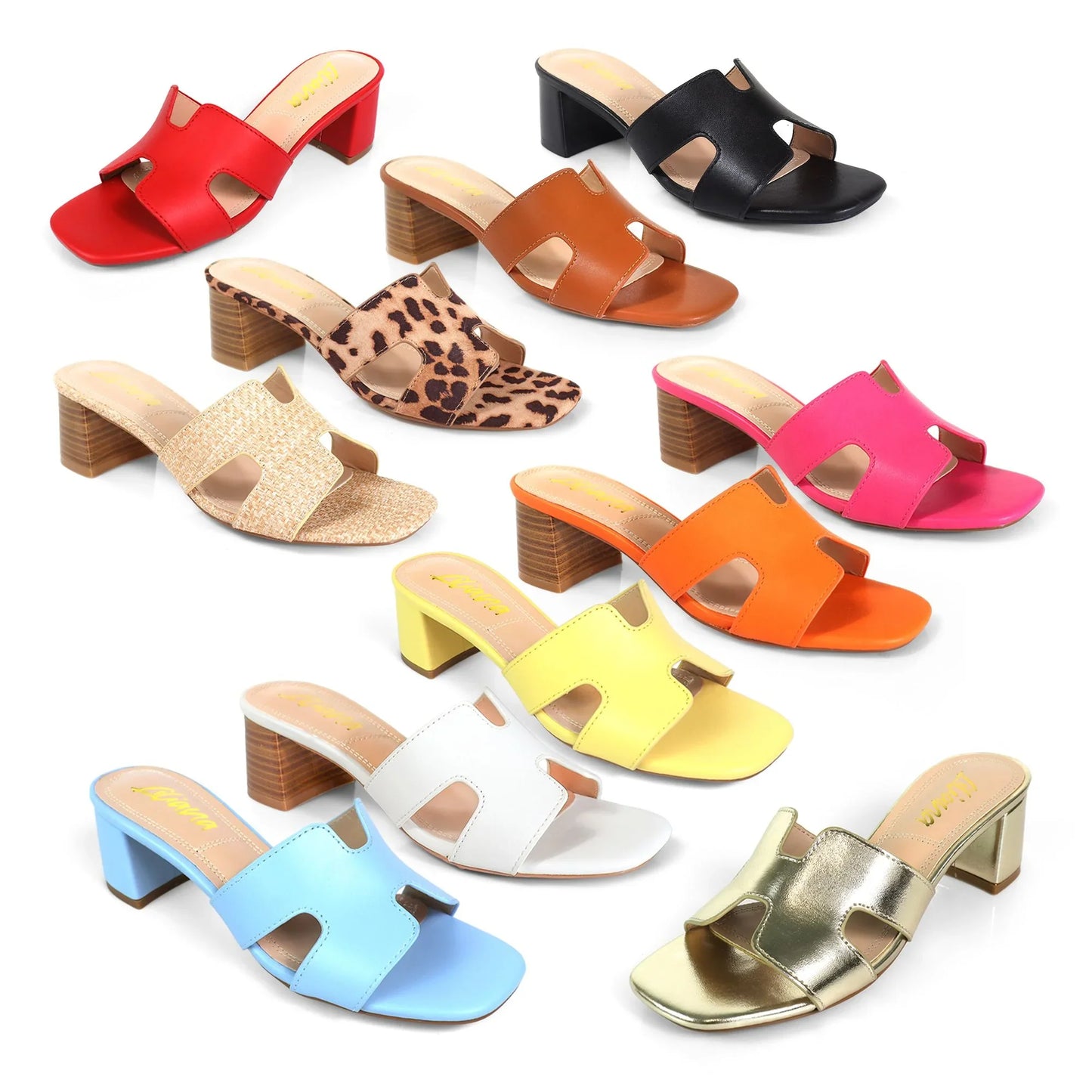 Elena Luxe Block Heel Sandals- Gold