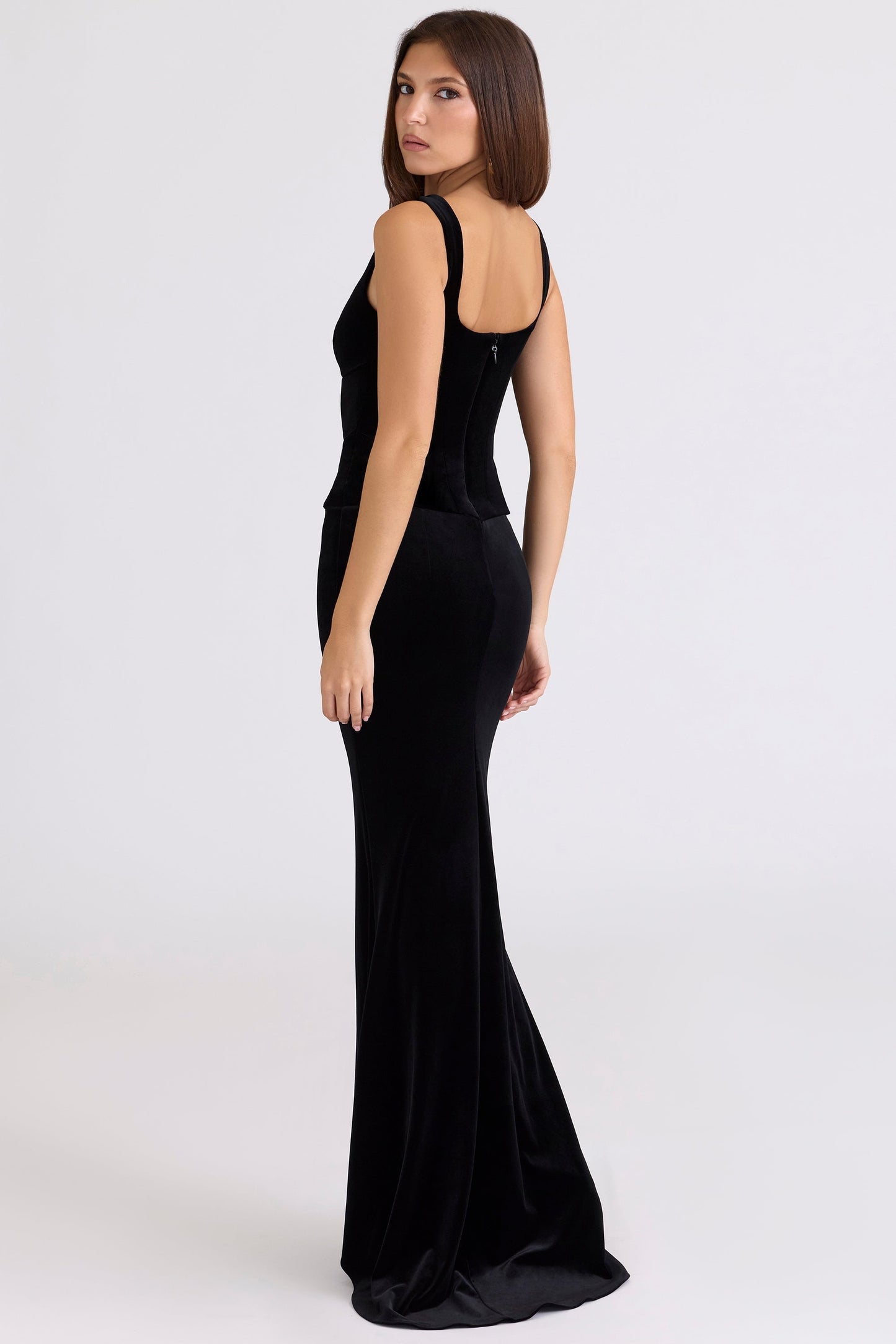 black velvet hourglass maxi dress - limited edition